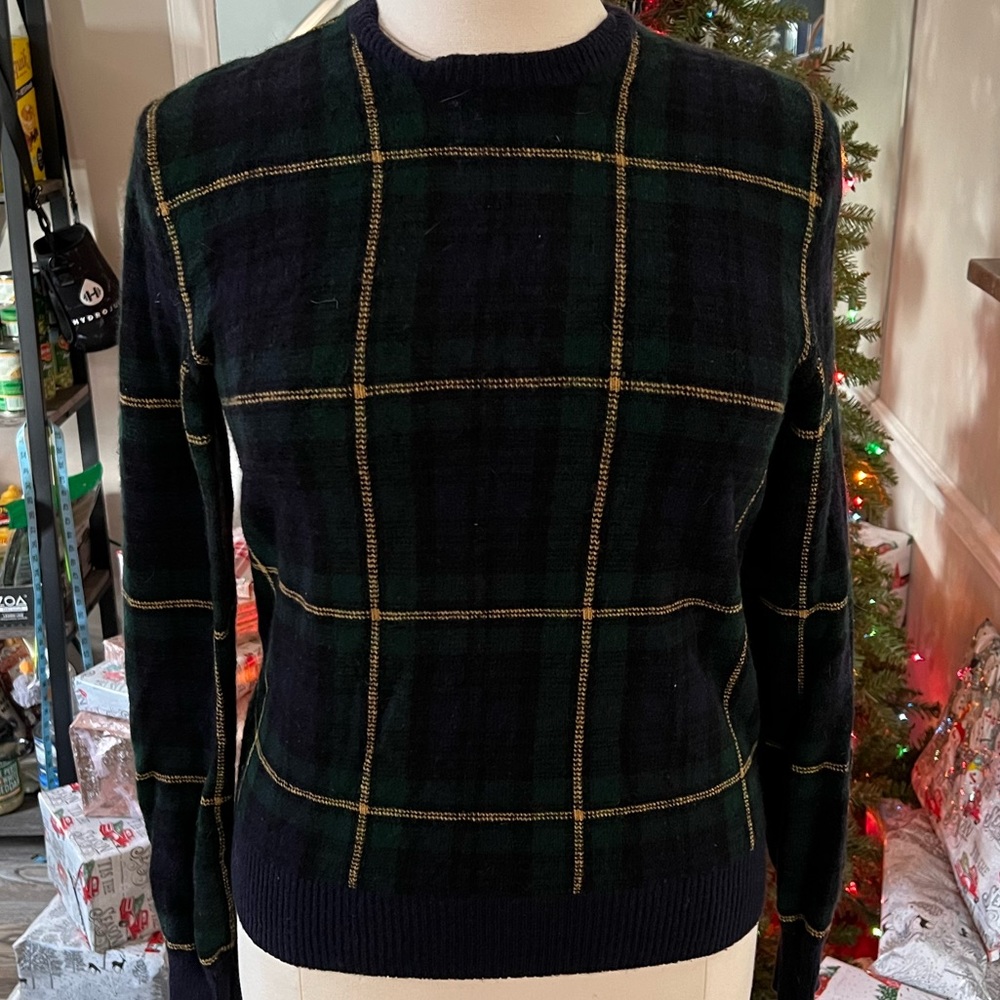Ralph Lauren Tartan Plaid Sweater with Elbow pads